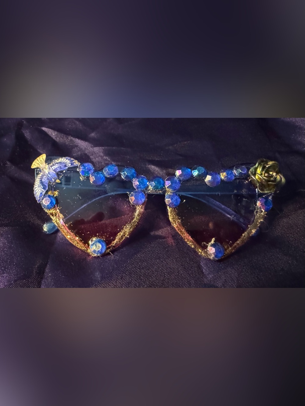 Blue Jeweled Women's Sunglasses - Unbranded